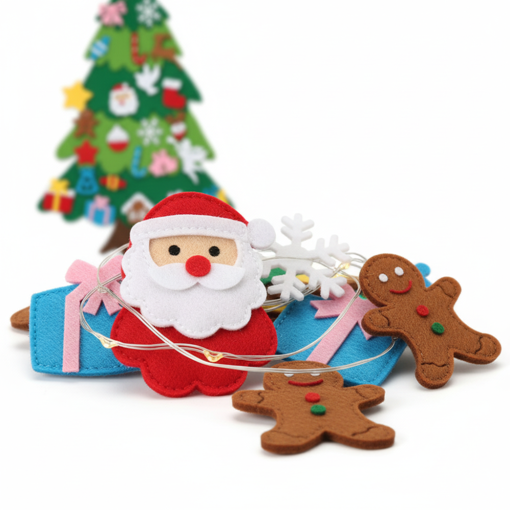 Sapin de Noël en Feutrine avec LED – Sapin Murale Enfant | MonSapinMignon