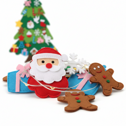 Sapin de Noël en Feutrine avec LED – Sapin Murale Enfant | MonSapinMignon