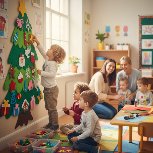 Sapin de Noël en Feutrine avec LED – Sapin Murale Enfant | MonSapinMignon